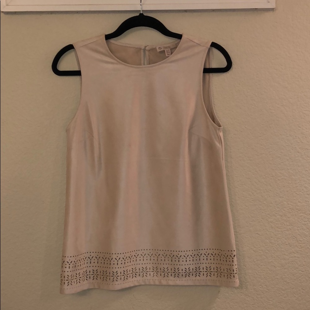 Off white tank top with cute eyelit design.